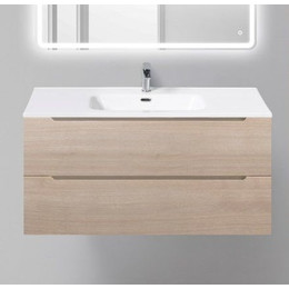 Тумба подвесная с раковиной BelBagno 100 см ETNA-1000-2C-SO-RG-P (раковина LOV-1000-LVB) Rovere Grigio, Цвет фасада: Rovere Grigio фото 