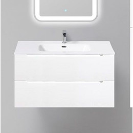 Тумба подвесная с раковиной BelBagno 90 см ETNA-900-2C-SO-BL-P (раковина LOV-900-LVB) Bianco Lucido, Цвет фасада: Bianco Lucido фото 