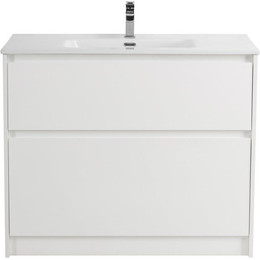 Тумба напольная с раковиной BelBagno 100 см KRAFT-1000-2C-PIA-BO, Bianco Opaco фото 