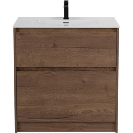 Тумба напольная с раковиной BelBagno 80 см KRAFT-800-2C-PIA-RT (раковина LOV-800-LVB) Rovere Tabacco фото 