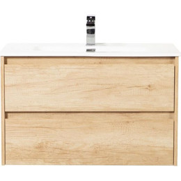 Тумба подвесная с раковиной BelBagno 80 см KRAFT-800-2C-SO-RNN (раковина LOV-800-LVB) Rovere Nebrasca Nature фото 