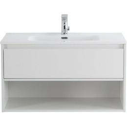 Тумба подвесная с раковиной BelBagno 90 см KRAFT-900-1C-SO-BO (раковина LOV-900-LVB) Bianco Opaco фото 
