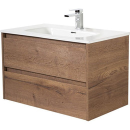 Тумба подвесная с раковиной BelBagno 90 см KRAFT-900-2C-SO-RT (раковина LOV-900-LVB) Rovere Tabacco фото 