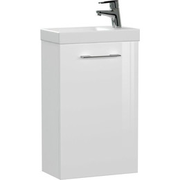Тумба подвесная с раковиной Cersanit Lara 40 см SZ-LARA-CO40/Wh (раковина Como 40) белый фото 