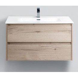 Тумба подвесная с раковиной BelBagno 100 см KRAFT-1000-2C-SO-RGB (раковина LOV-1000-LVB) Rovere Galifax Bianco фото 