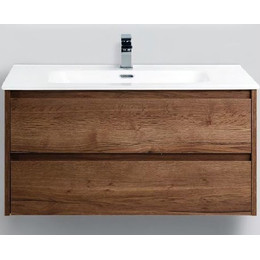 Тумба подвесная с раковиной BelBagno 100 см KRAFT-1000-2C-SO-RT (раковина LOV-1000-LVB) Rovere Tabacco фото 