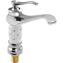 Смеситель для раковины Brimix 115, хром/белый фото 