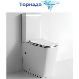 Унитаз-компакт CeramaLux TR2170 с тонкой крышкой микролифт (система смыва Торнадо) фото 