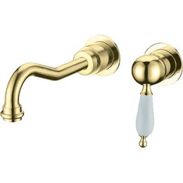 Смеситель для раковины настенный Boheme Tradizionale Oro 287 (со скрытой частью) золото, Цвет производителя: золото фото 