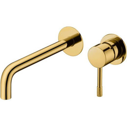Смеситель для раковины настенный Boheme Uno 465-G (со скрытой частью) gold, Цвет производителя: gold фото 
