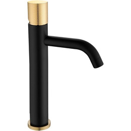 Смеситель для раковины высокий Boheme Stick 122-BG.2, чёрный/золото, Цвет производителя: чёрный, золото фото 