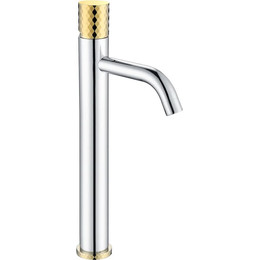 Смеситель для раковины высокий Boheme Stick 122-CRG, gold chrome фото 