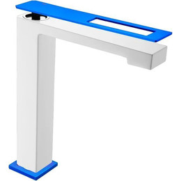 Смеситель для раковины высокий Boheme Q 142-WUW, white blue, Цвет производителя: white blue фото 