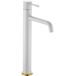 Смеситель для раковины высокий Boheme Uno 462-WG, white gold, Цвет производителя: white gold фото 