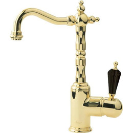 Смеситель для раковины высокий Boheme Tradizionale Nero Swarovski 252, золото фото 