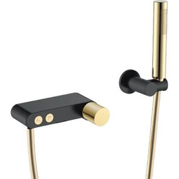 Смеситель для ванны Boheme Stick 123-BG.2, чёрный/золото, Цвет производителя: чёрный, золото фото 
