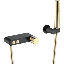 Смеситель для ванны Boheme Stick 123-BG, чёрный/золото, Цвет производителя: чёрный, золото глянец фото 
