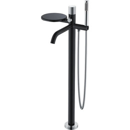 Смеситель для ванны напольный Boheme Stick 129-BCR.2, black chrome, Цвет производителя: black chrome фото 