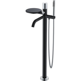 Смеситель для ванны напольный Boheme Stick 129-BCR, black chrome, Цвет производителя: black chrome фото 