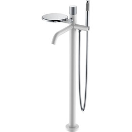 Смеситель для ванны напольный Boheme Stick 129-WCR.2, white chrome, Цвет производителя: white chrome фото 