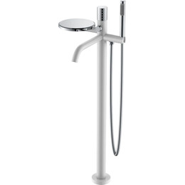 Смеситель для ванны напольный Boheme Stick 129-WCR, white chrome, Цвет производителя: white chrome фото 