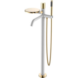 Смеситель для ванны напольный Boheme Stick 129-WG, white gold, Цвет производителя: white gold фото 
