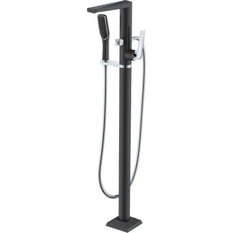 Смеситель для ванны напольный Boheme Venturo 379-B, black chrome, Цвет производителя: black chrome фото 