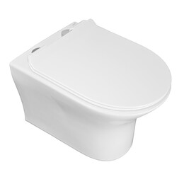 Унитаз подвесной безободковый Azario Fretta Round с тонкой крышкой микролифт фото 