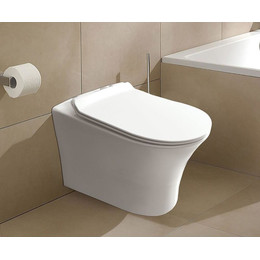 Унитаз подвесной безободковый Azario Fretta Round с тонкой крышкой микролифт фото 