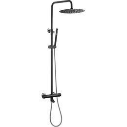 Душевая стойка с термостатом Boheme Uno 468-T-BCR, black chrome, Цвет производителя: black chrome фото 