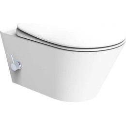 Унитаз-биде подвесной безободковый Boheme Avva 972-2-MW с тонкой крышкой микролифт, белый матовый фото 