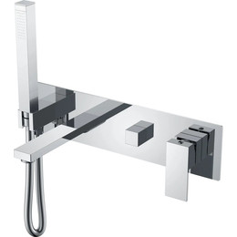 Смеситель для ванны Boheme Qubic 474-2-CR (со скрытой частью) chrome, Цвет производителя: chrome фото 