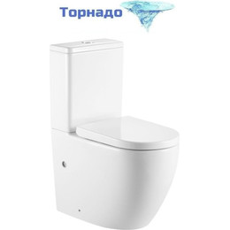 Унитаз-компакт безободковый Тритон Corso CO-3806 с крышкой микролифт (система смыва торнадо) фото 