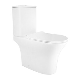 Унитаз-компакт безободковый Azario Frento AZ-2311 с тонкой крышкой микролифт фото 