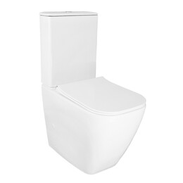 Унитаз-компакт безободковый Azario Mirada S AZ-1288A с тонкой крышкой микролифт, Цвет производителя: белый фото 