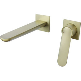Смеситель для раковины настенный Bronze de Luxe Icon 7006CG, золото матовое, Цвет производителя: золото матовое фото 