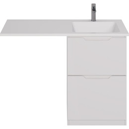 Тумба напольная с раковиной-столешницей Dreja Bona 120 см R 99.0451, белый глянцевый фото 