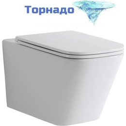 Унитаз подвесной безободковый Tece Spring S 9700996 с тонкой крышкой микролифт (система смыва торнадо) фото 