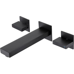 Смеситель для раковины настенный Abber Daheim AF82122B (со скрытой частью) чёрный матовый, Цвет производителя: чёрный матовый фото 