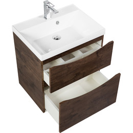 Тумба подвесная с раковиной BelBagno MARINO-H60-600-2C-SO-RW-P 60 см, Rovere Moro фото 