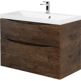 Тумба подвесная с раковиной BelBagno MARINO-H60-900-2C-SO-RW-P 90 см, Rovere Moro фото 