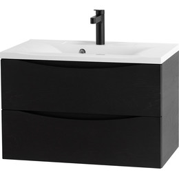 Тумба подвесная с раковиной BelBagno MARINO-800-2C-SO-RCA-P 80 см, Rovere Cioccolato Amaro (раковина BB800/450-LV-MR-PR) фото 
