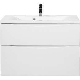 Тумба подвесная с раковиной BelBagno MARINO-H60-800-2C-SO-BL-P 80 см, Bianco Lucido (раковина BB800/450-LV-MR-PR) фото 