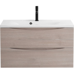 Тумба подвесная с раковиной BelBagno MARINO-800-2C-SO-RG-P 80 см, Rovere Grigio (раковина BB800/450-LV-MR-PR) фото 