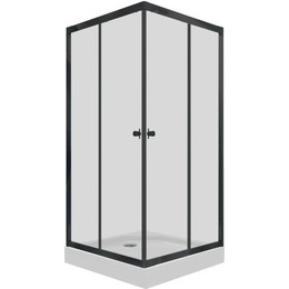 Душевое ограждение Triton Вента 80x80 см (с поддоном) чёрный/прозрачное фото 