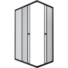 Душевое ограждение Triton Вента 100x80 см, чёрный/прозрачное фото 