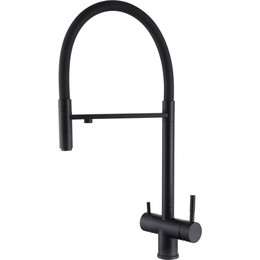 Смеситель для кухни Abber Wasser Kreis AF81141B, с подключением фильтра и выдвижной лейкой, чёрный матовый, Цвет производителя: чёрный матовый фото 