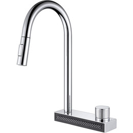 Смеситель для кухни Abber Wasser Kreis AF8114, с подключением фильтра и выдвижной лейкой,, Цвет производителя: хром фото 