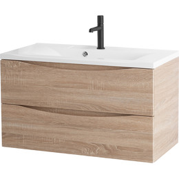 Тумба подвесная с раковиной BelBagno MARINO-800-2C-SO-WO-P 80 см, Rovere Bianco (раковина BB800/450-LV-MR-PR) фото 