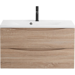 Тумба подвесная с раковиной BelBagno MARINO-900-2C-SO-WO-P 90 см, Rovere Bianco (раковина BB900/450-LV-MR-PR) фото 